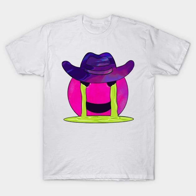 Trippy Crying Cowboy Emoji T-Shirt by raspberry-tea
